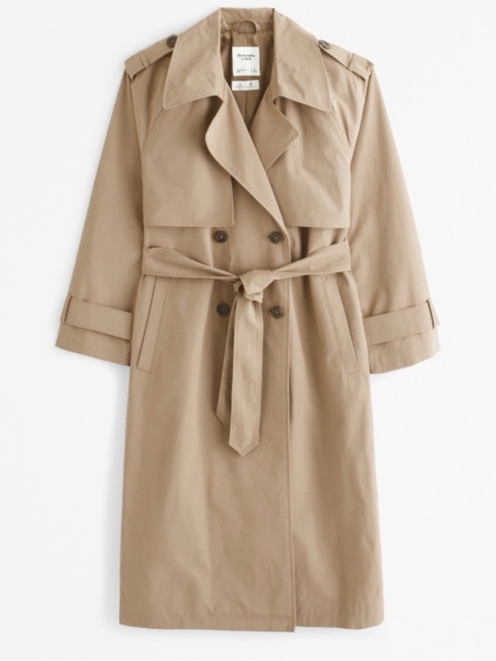 Abercrombie & Fitch Oversized Tan Trench Coat SMALL